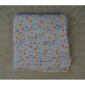 Lollypop Floral Baby Blanket Swaddle Muslin Cotton Flower Pink Blue White Orange